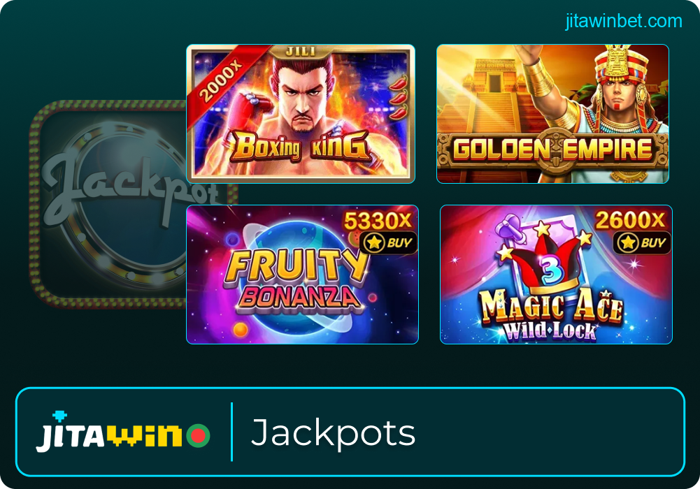 Jackpot games featured on Jitawin