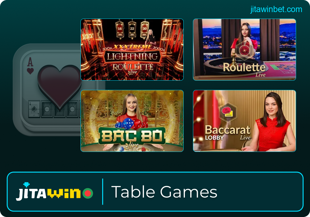 Table game selection on Jitawin