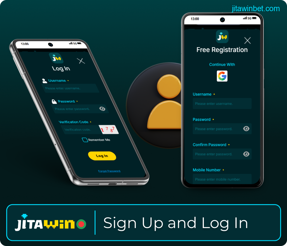 Sign up and login via Jitawin app
