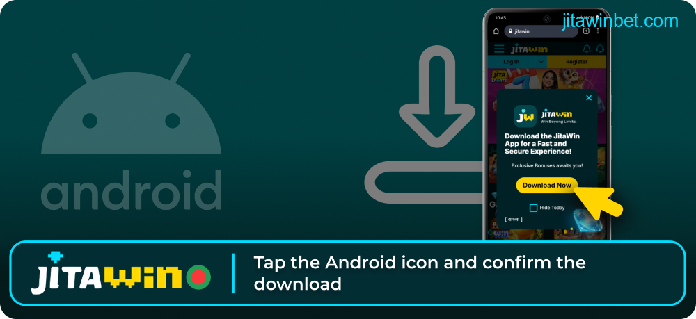 Tap Android icon to download Jitawin