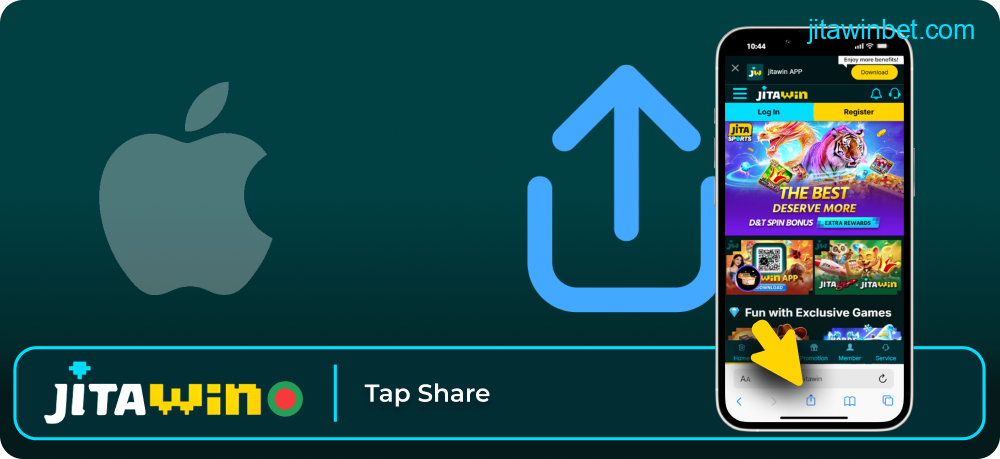 Tap Share and add Jitawin shortcut