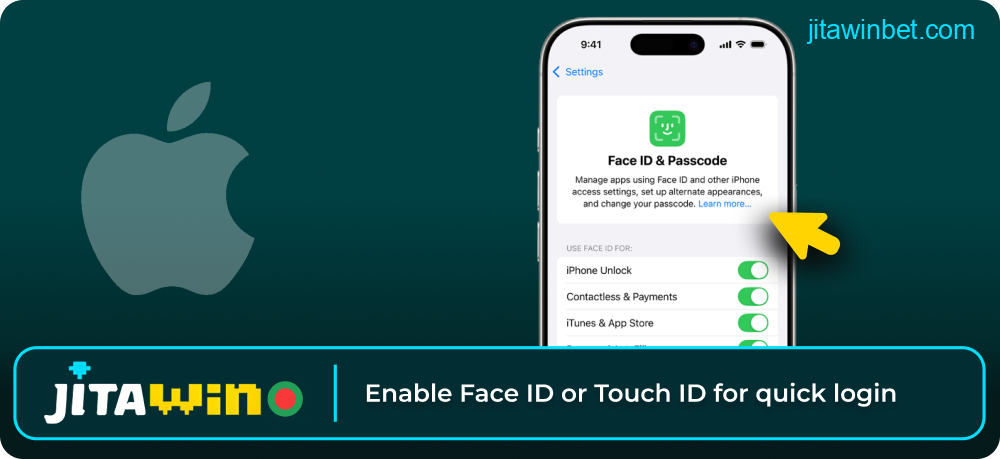 Enable Face ID for Jitawin quick login