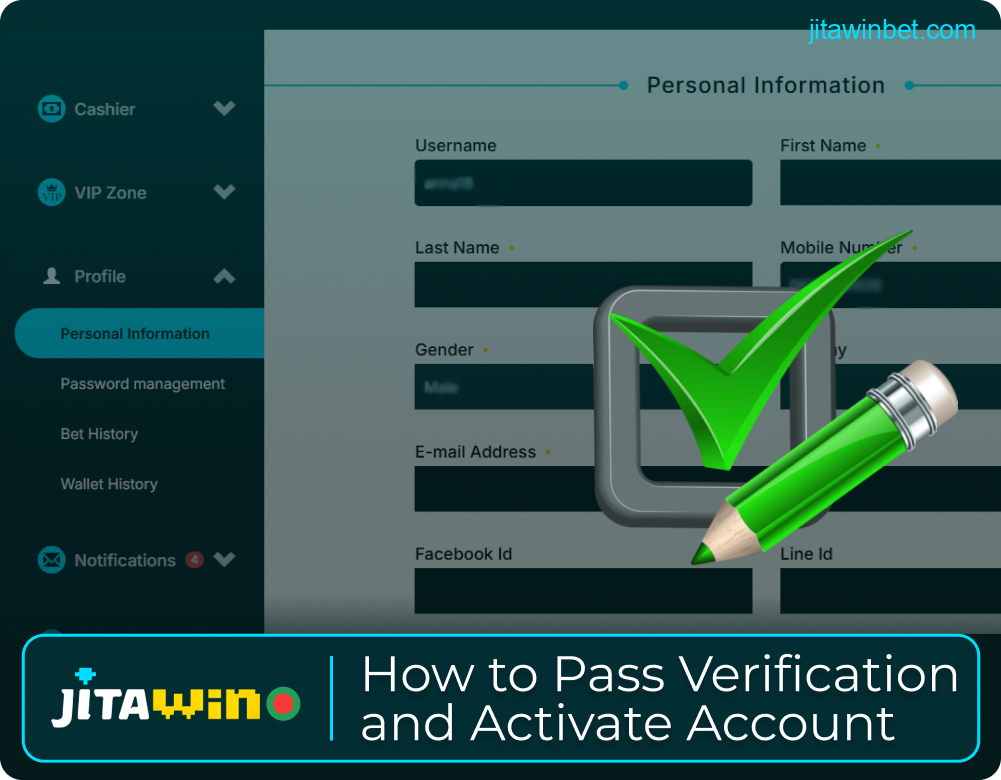Verify and activate Jitawin account
