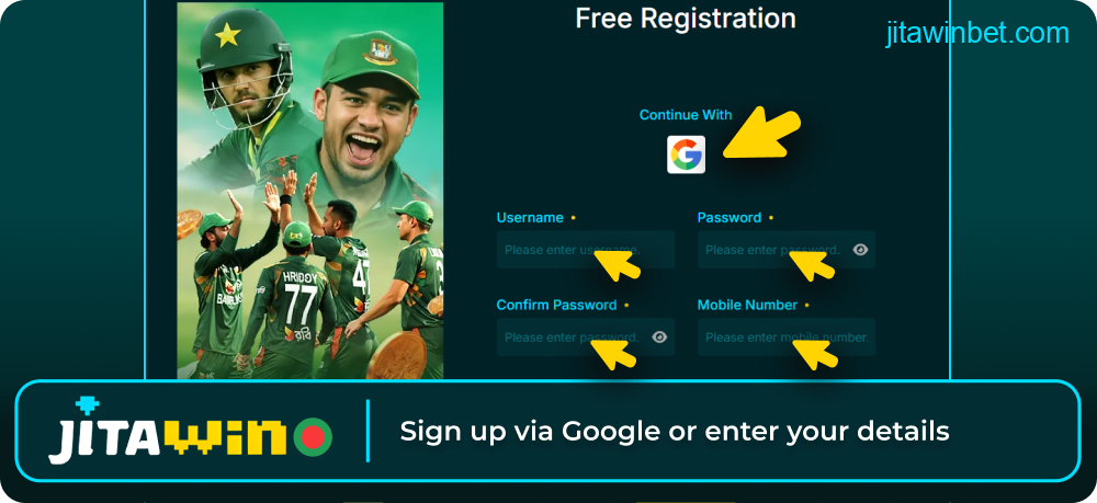Link Google or fill Jitawin form