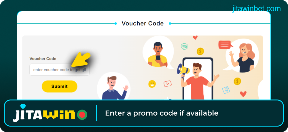Add promo code for Jitawin rewards