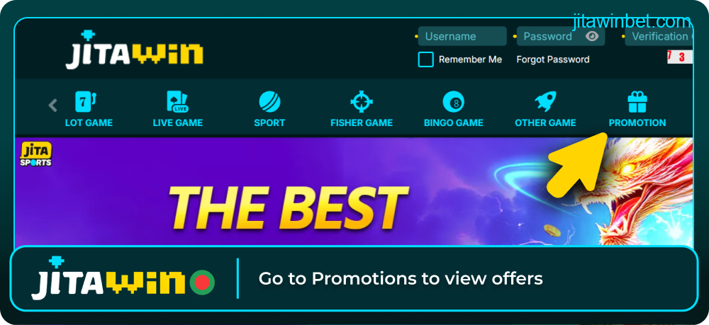 Open Promotions tab on Jitawin