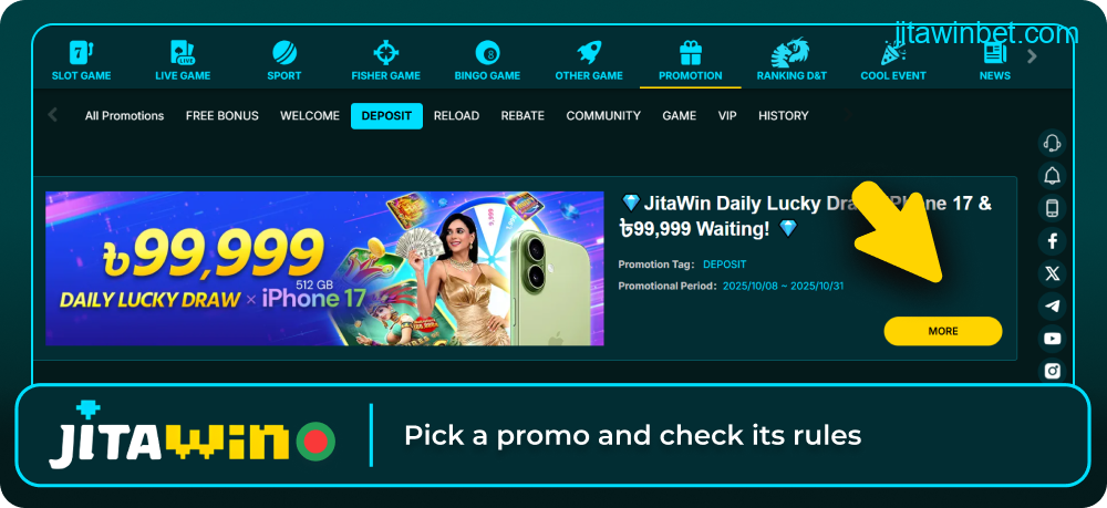 Read Jitawin promotion terms carefully