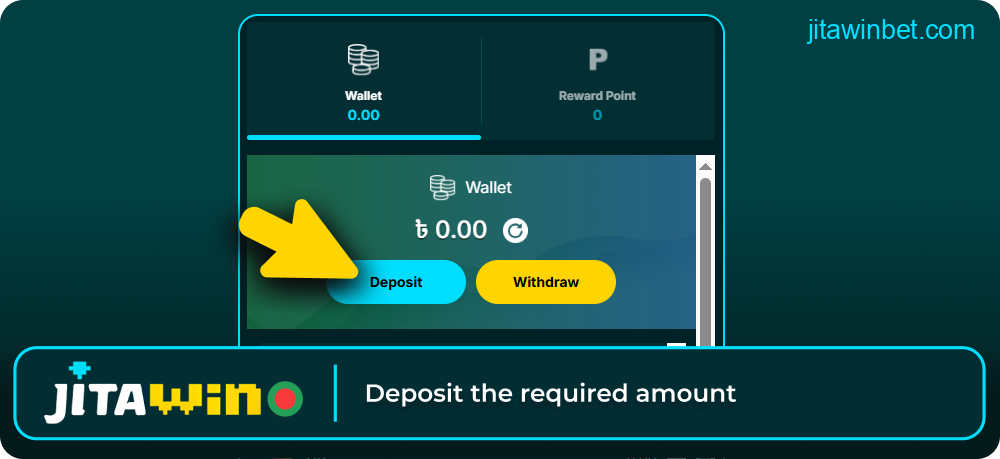 Deposit qualifying amount to claim Jitawin bonus