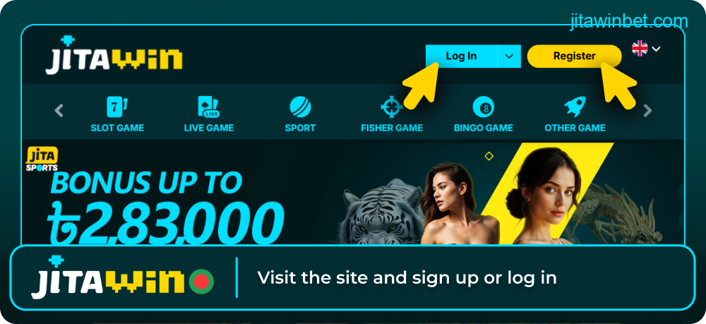 Register or login on Jitawin